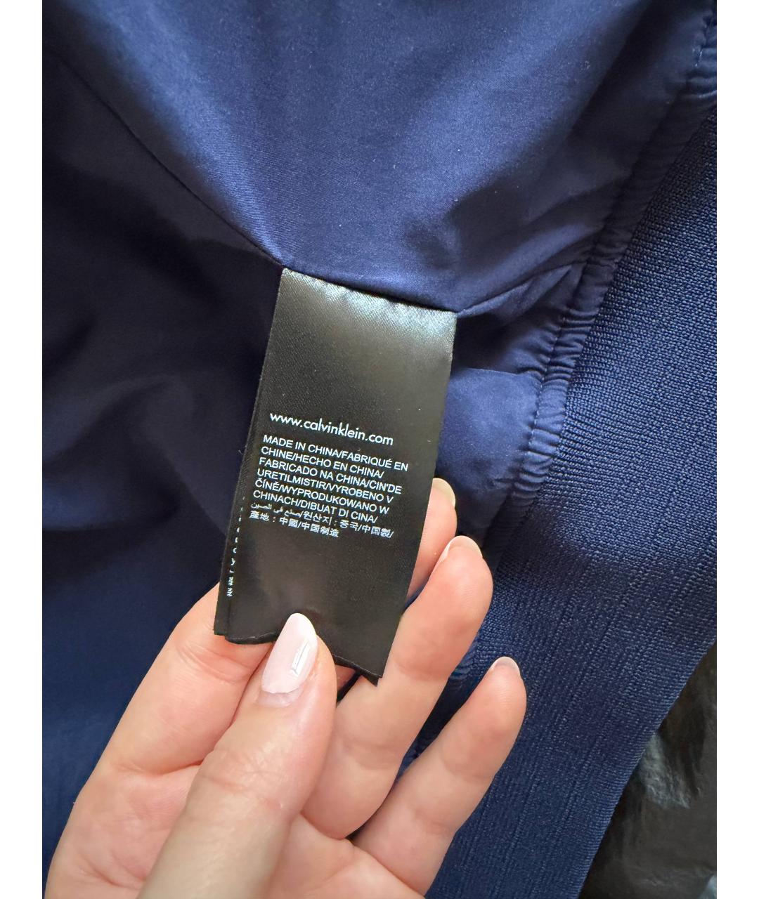 CALVIN KLEIN Синяя полиэстеровая куртка, фото 3