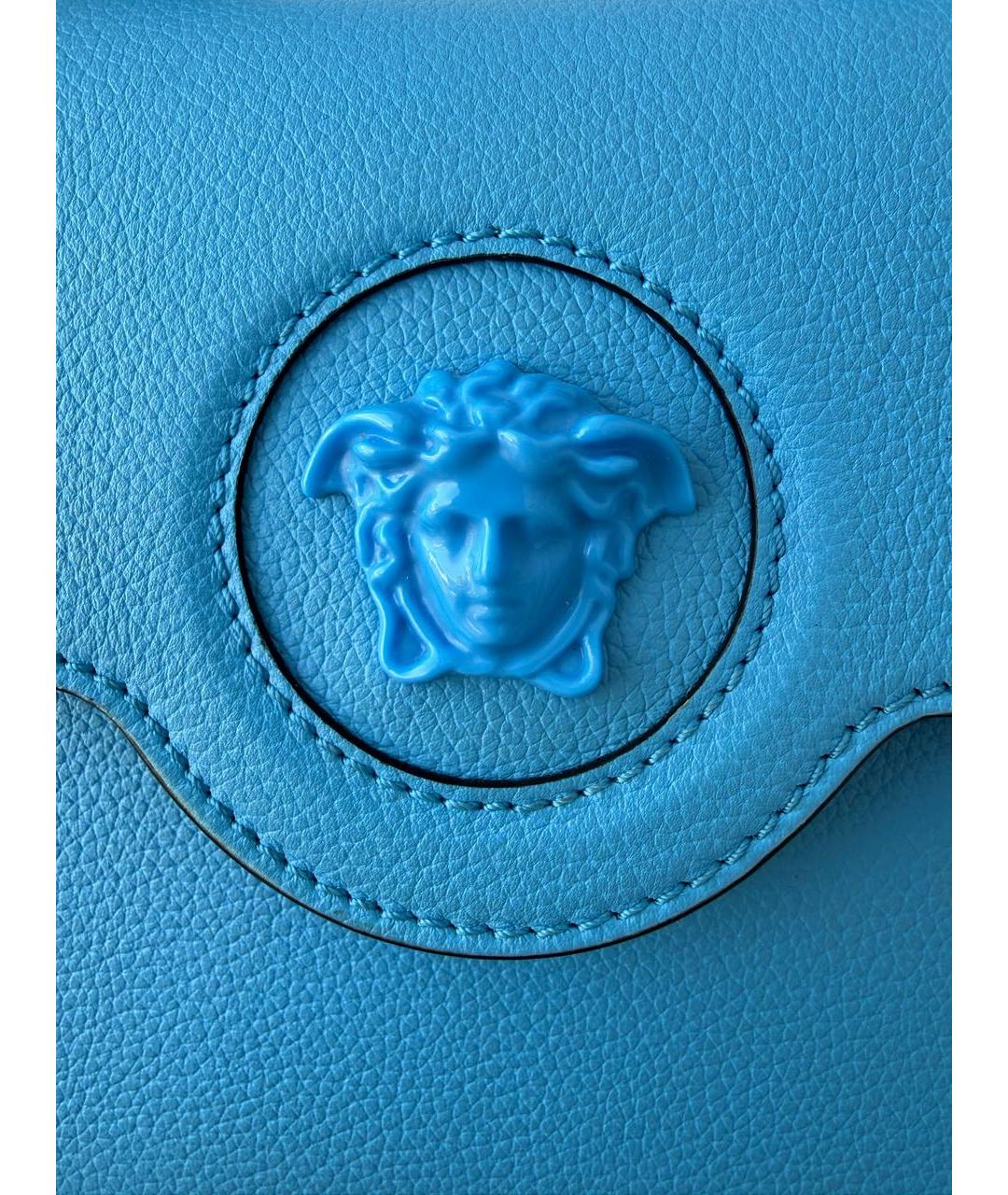 VERSACE Голубая кожаная сумка через плечо, фото 2