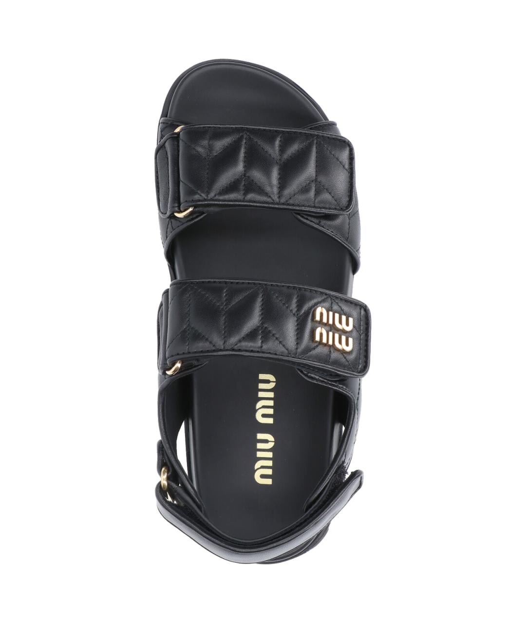 MIU MIU Черные кожаные сандалии, фото 5