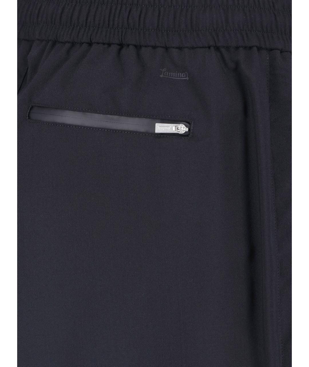 LAMINAR Черные полиэстеровые повседневные брюки, фото 4