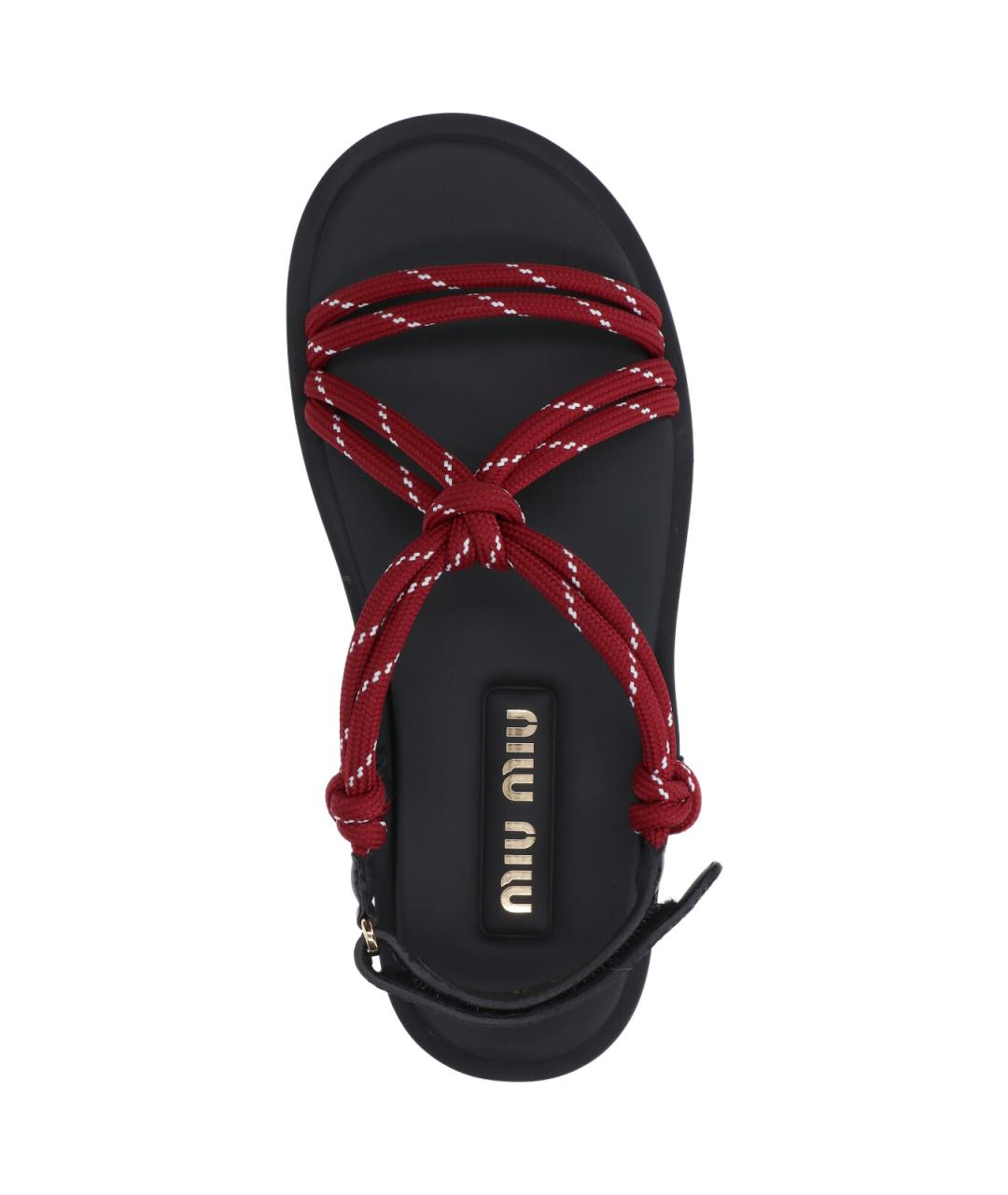 MIU MIU Красные синтетические сандалии, фото 5