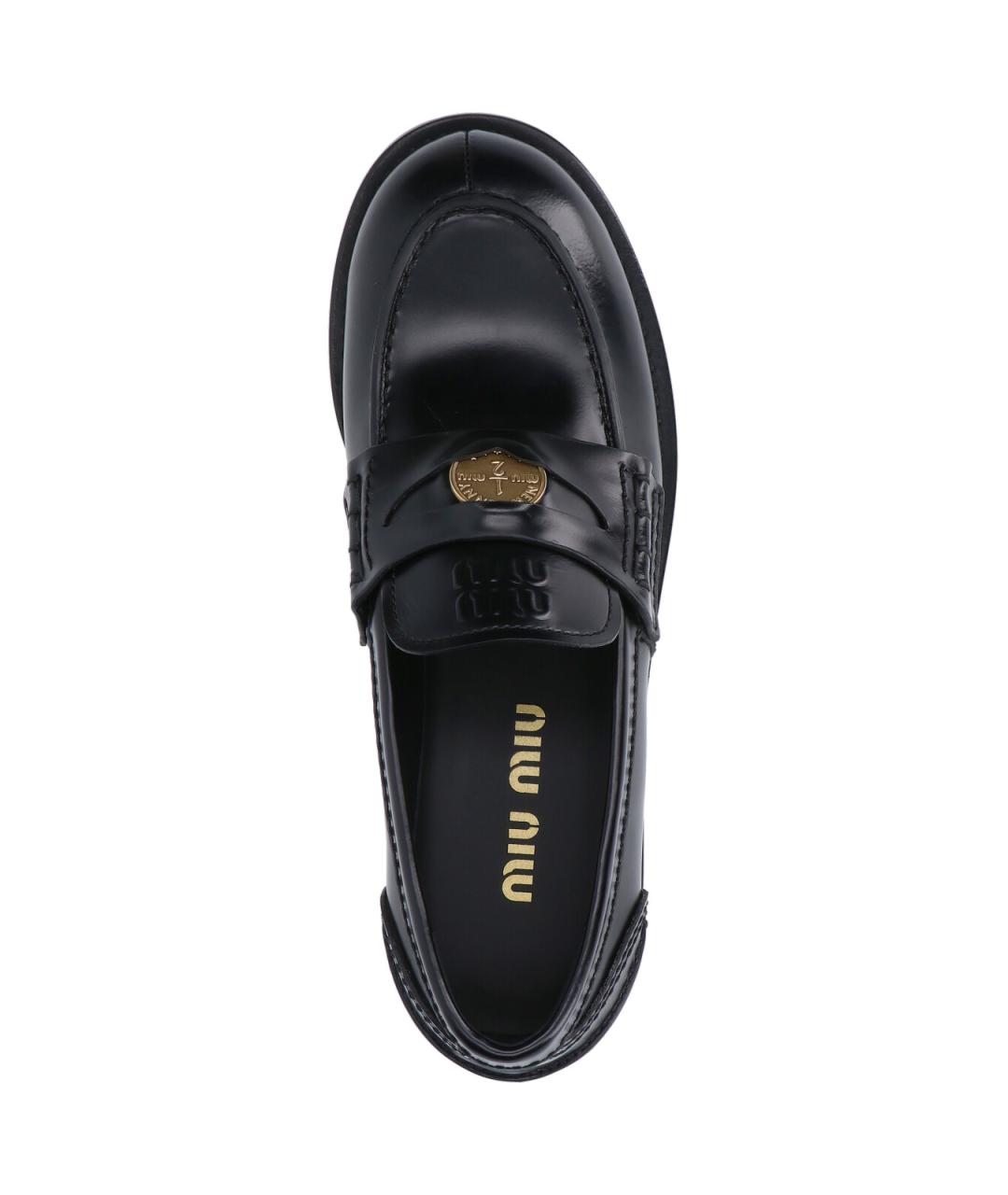 MIU MIU Черные кожаные лоферы, фото 5