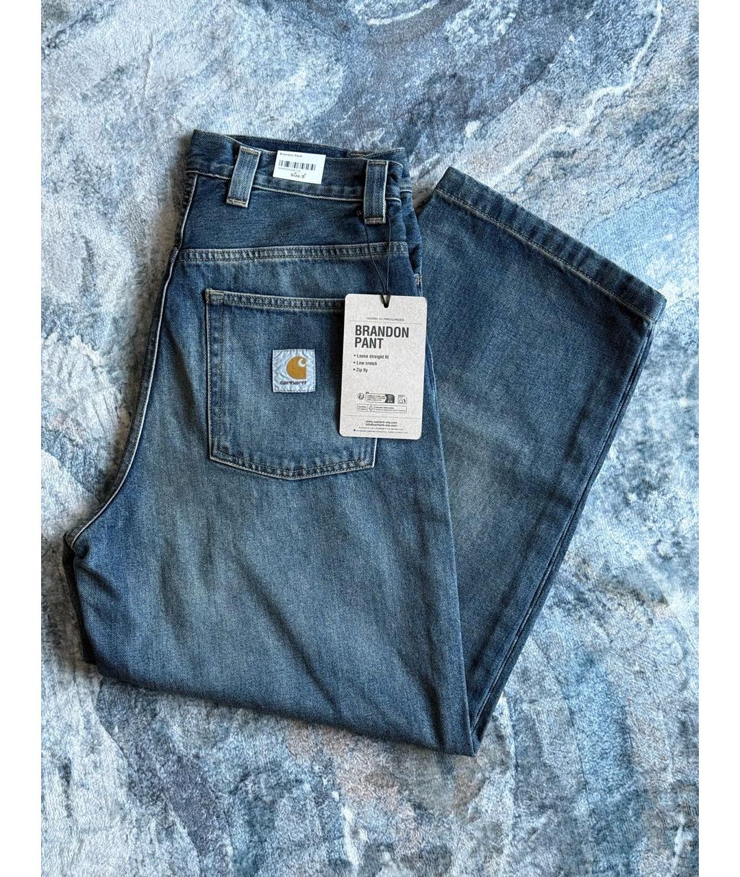 CARHARTT WIP Синие хлопковые прямые джинсы, фото 5