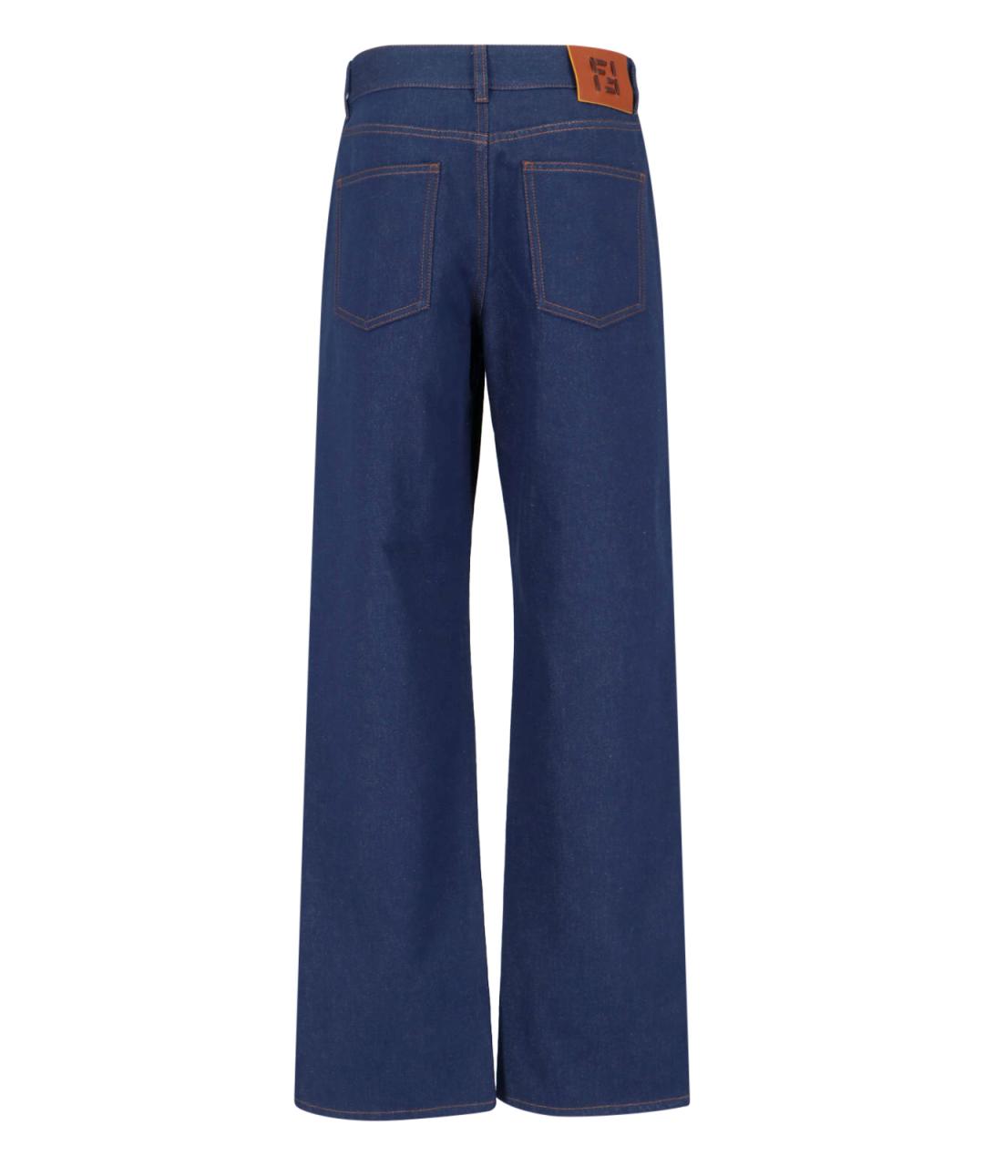FENDI Синие хлопковые прямые джинсы, фото 2