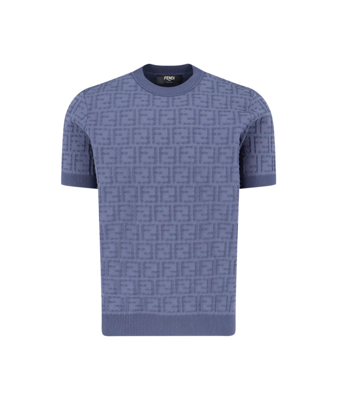 FENDI Синий хлопковый джемпер / свитер, фото 1