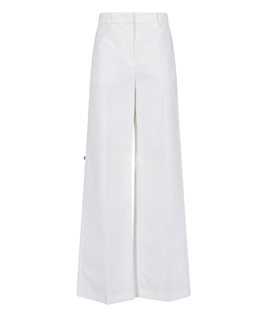 FENDI Белые хлопковые прямые брюки, фото 1