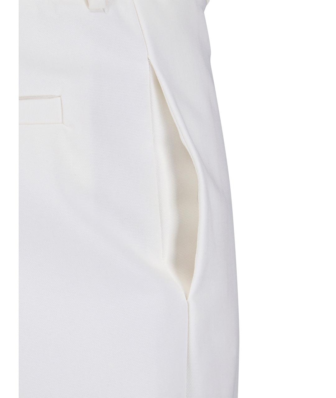 FENDI Белые хлопковые прямые брюки, фото 7