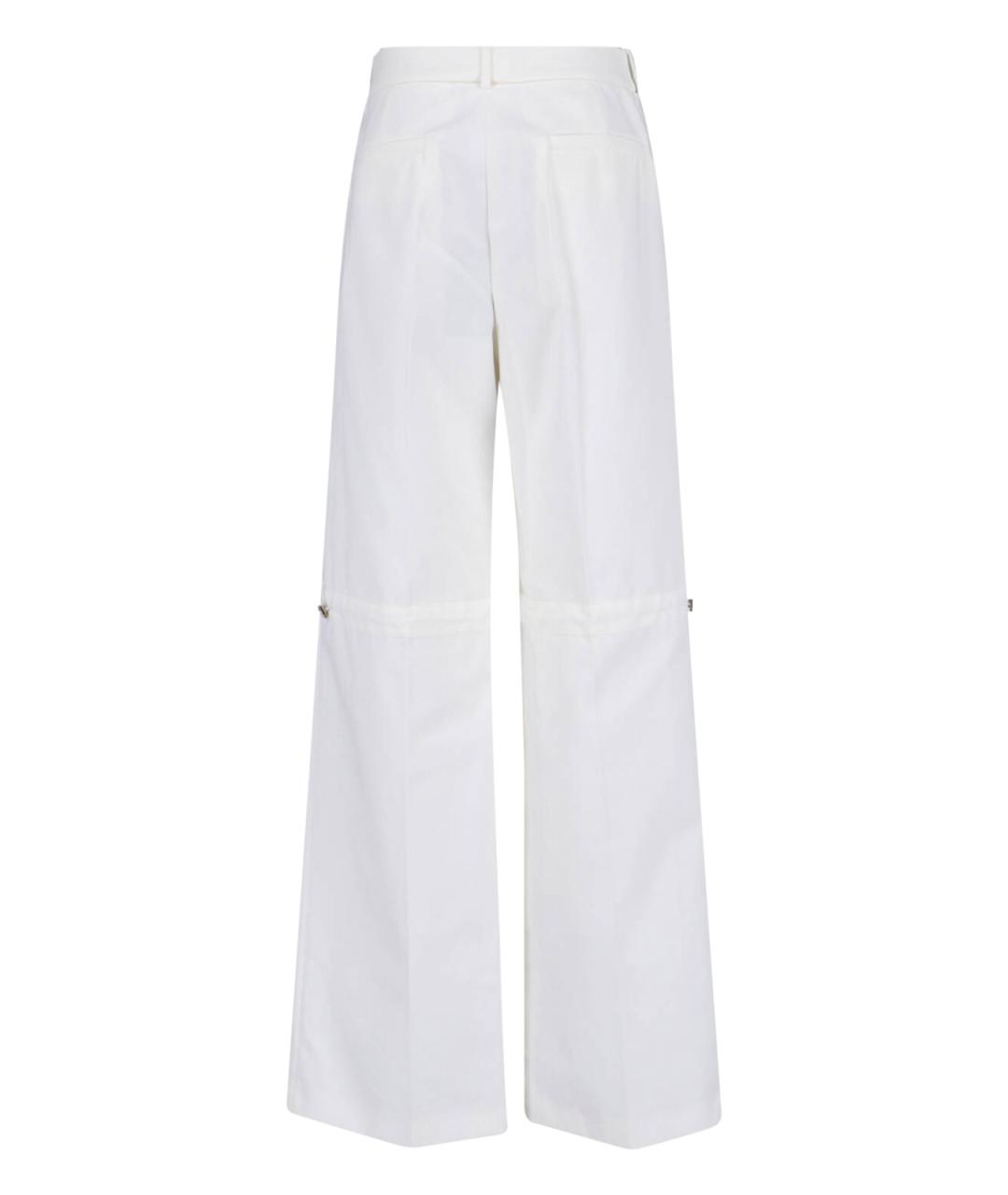 FENDI Белые хлопковые прямые брюки, фото 2