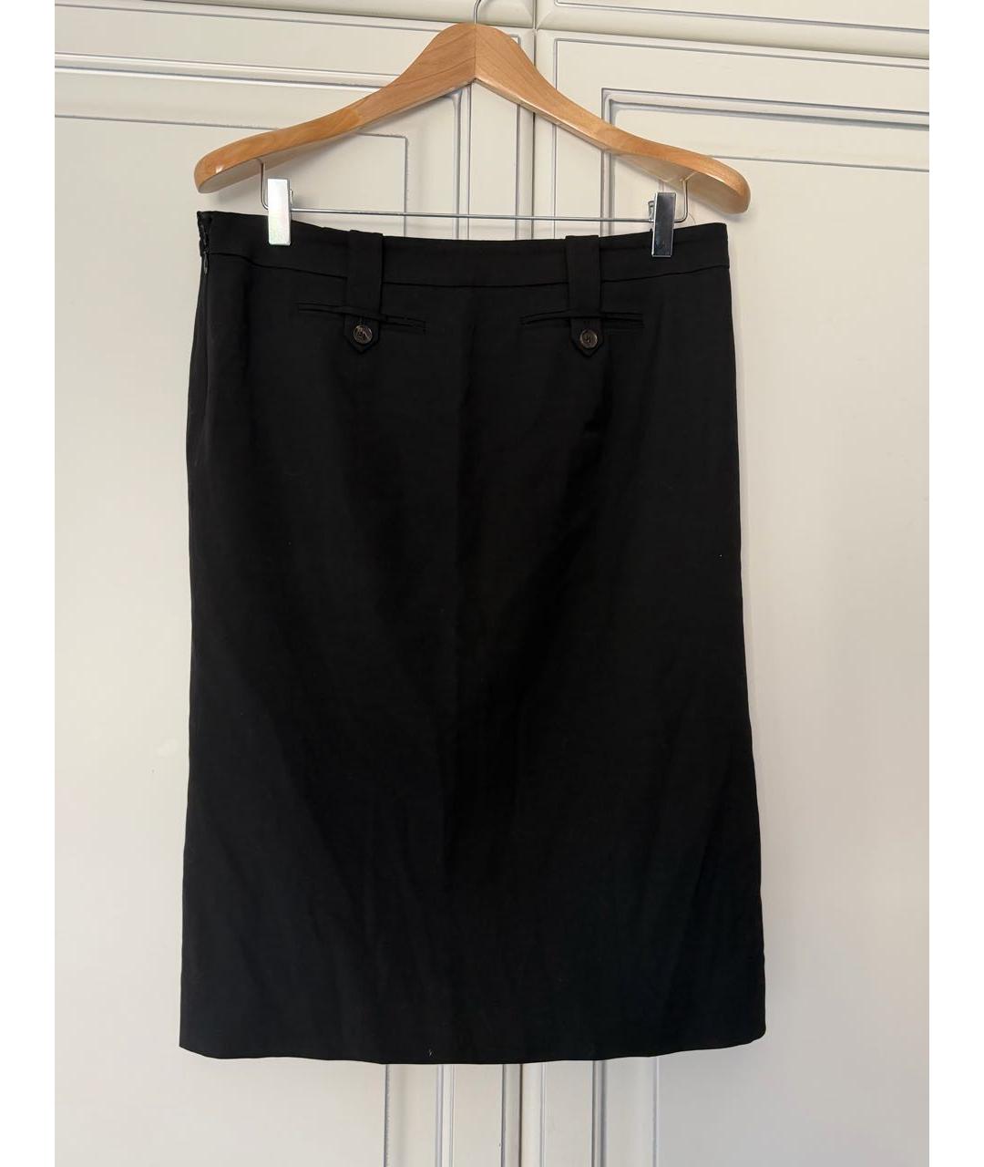 FERRAGAMO Черная шерстяная юбка миди, фото 2