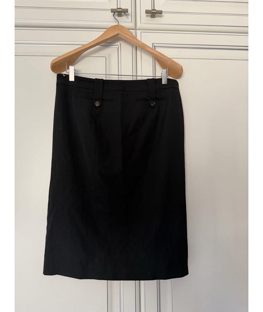 FERRAGAMO Черная шерстяная юбка миди, фото 6