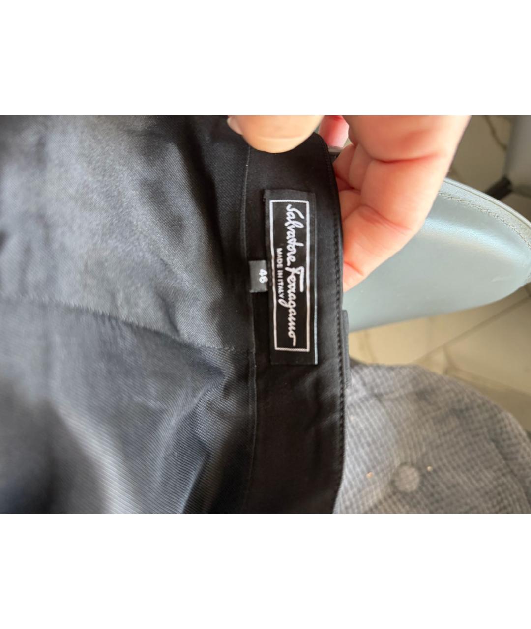 FERRAGAMO Черная шерстяная юбка миди, фото 3