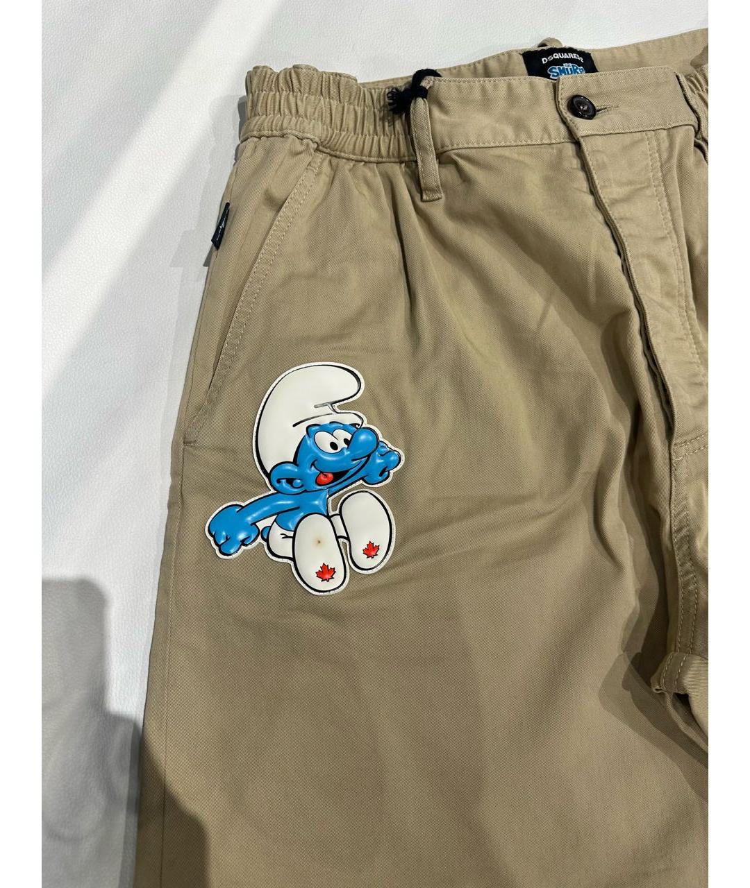 DSQUARED2 Бежевые хлопко-эластановые шорты, фото 4