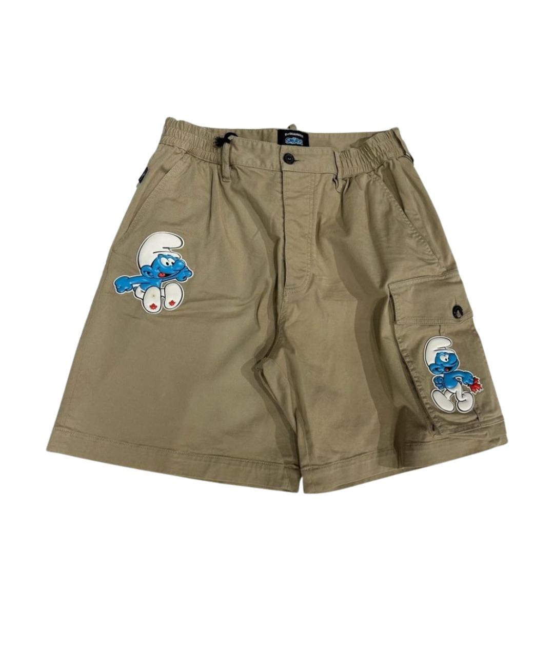 DSQUARED2 Бежевые хлопко-эластановые шорты, фото 1