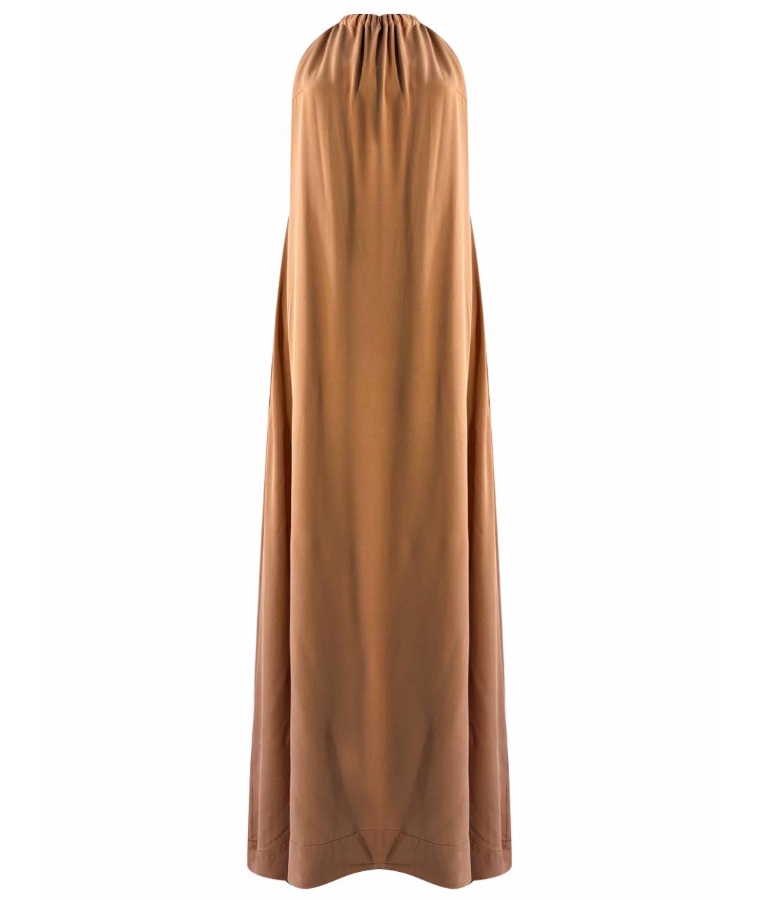 BRUNELLO CUCINELLI Коричневое шелковое повседневное платье, фото 1