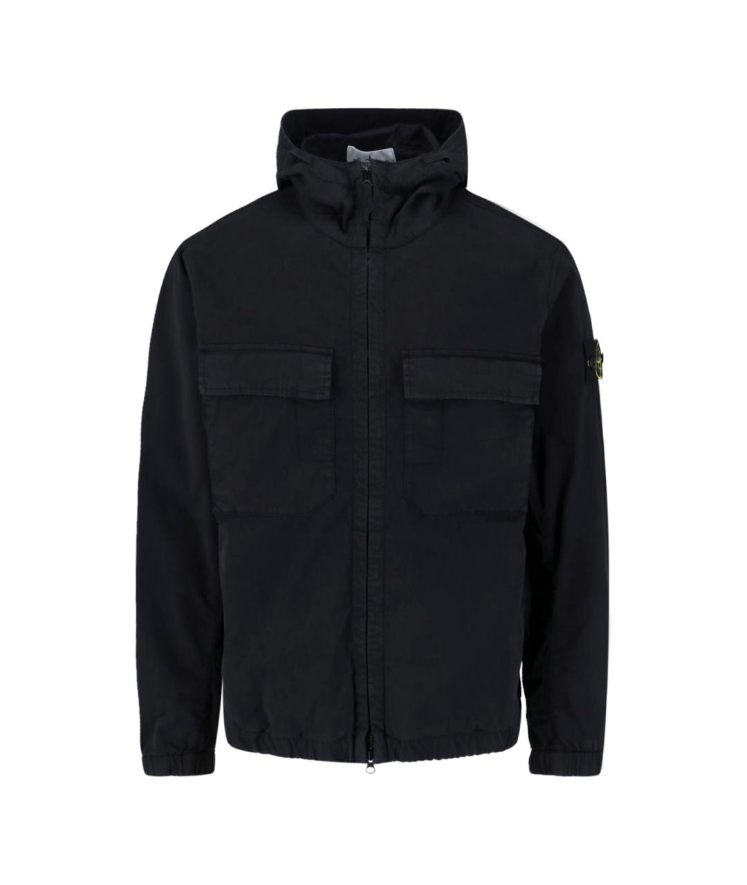 STONE ISLAND Черная хлопко-эластановая куртка, фото 1