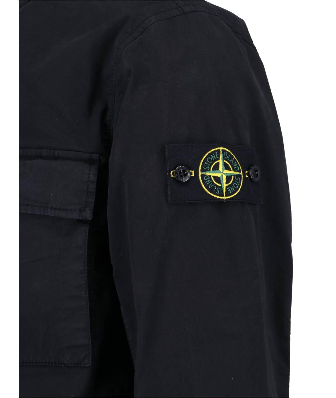 STONE ISLAND Черная хлопко-эластановая куртка, фото 3