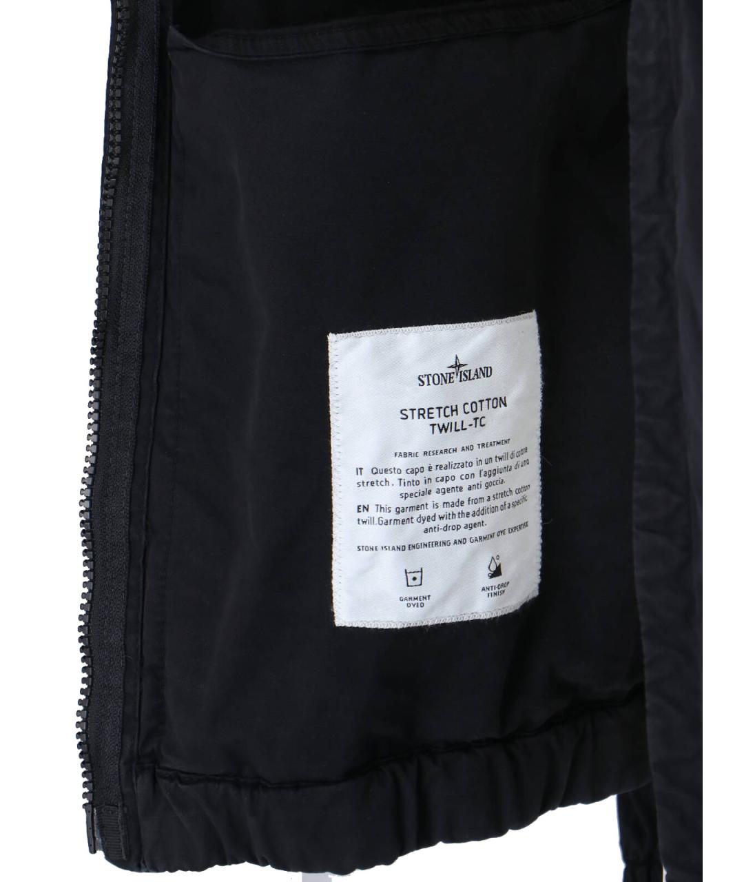 STONE ISLAND Черная хлопко-эластановая куртка, фото 5