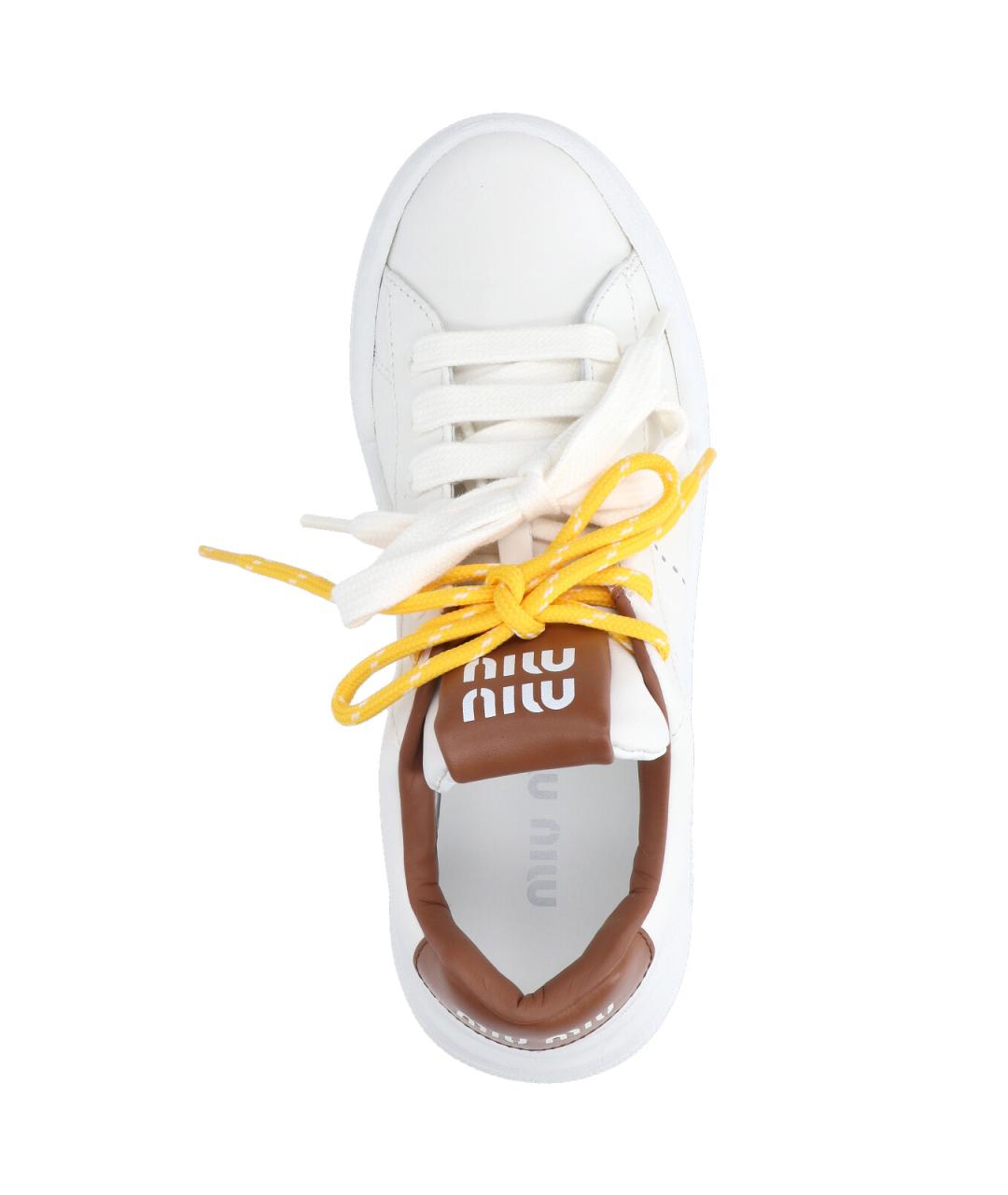 MIU MIU Белые кожаные кеды, фото 5