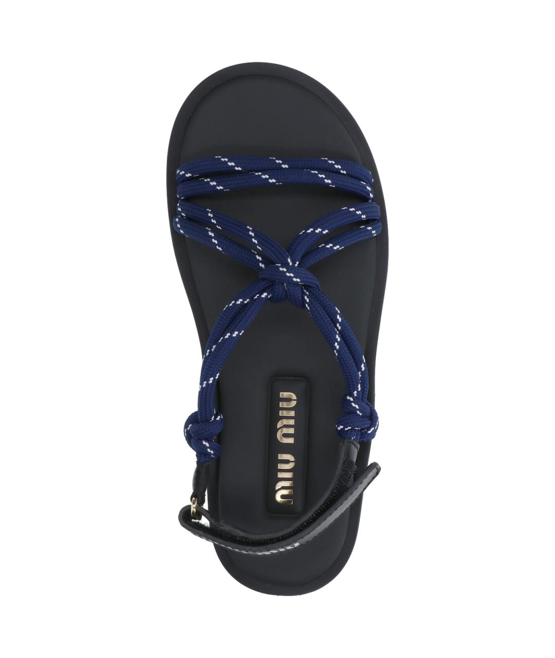 MIU MIU Синие синтетические сандалии, фото 5