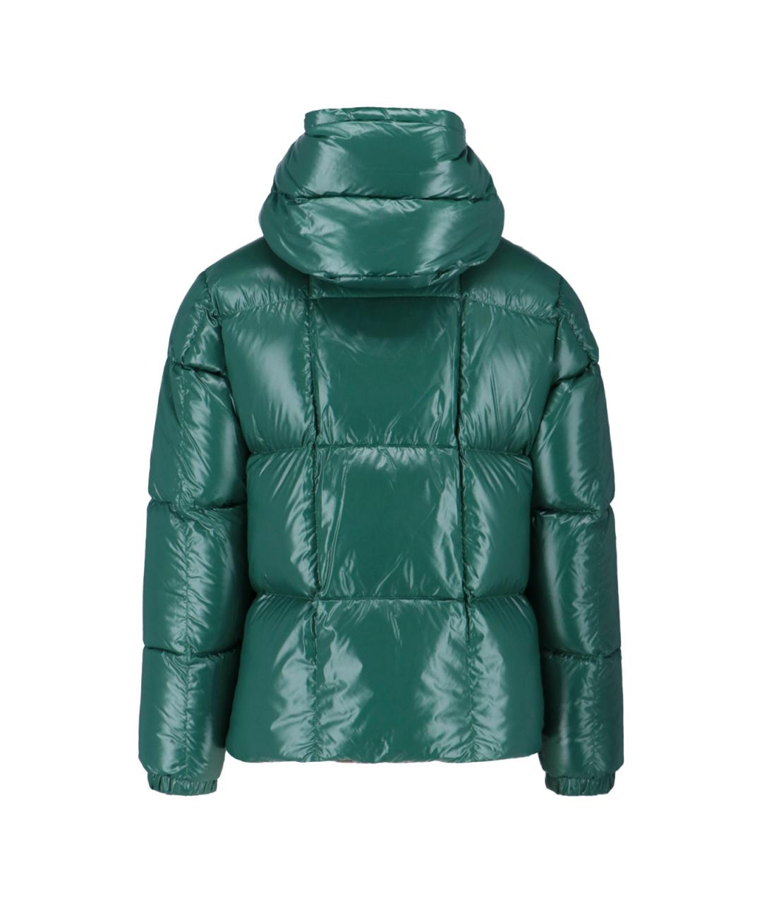 MONCLER Зеленый полиамидовый пуховик, фото 2