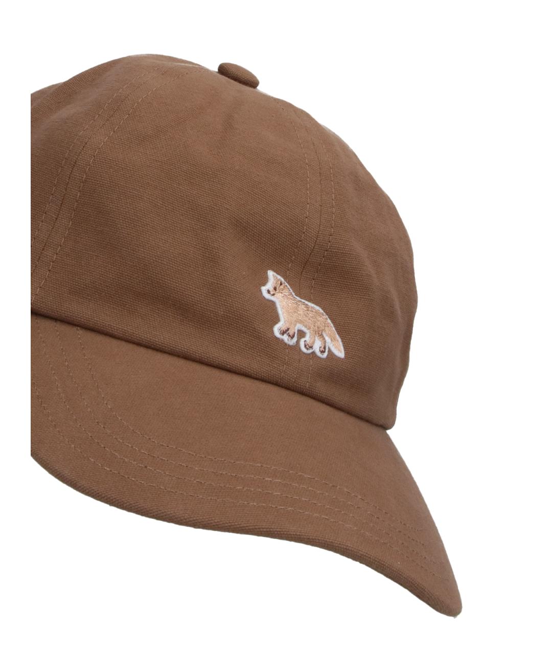 MAISON KITSUNE Коричневая хлопковая кепка/бейсболка, фото 3