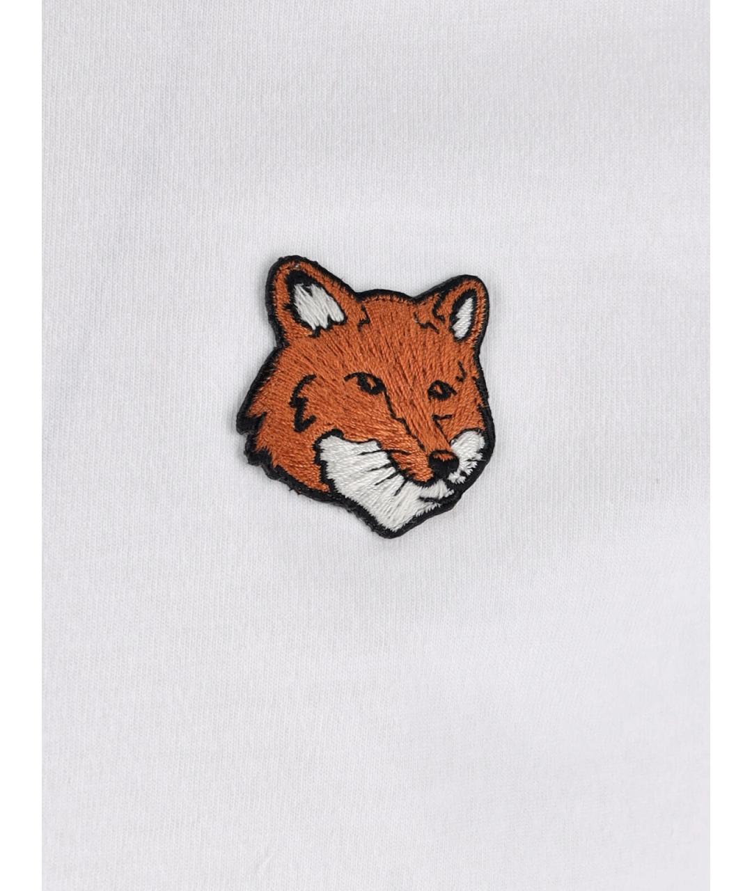 MAISON KITSUNE Белая хлопковая футболка, фото 3