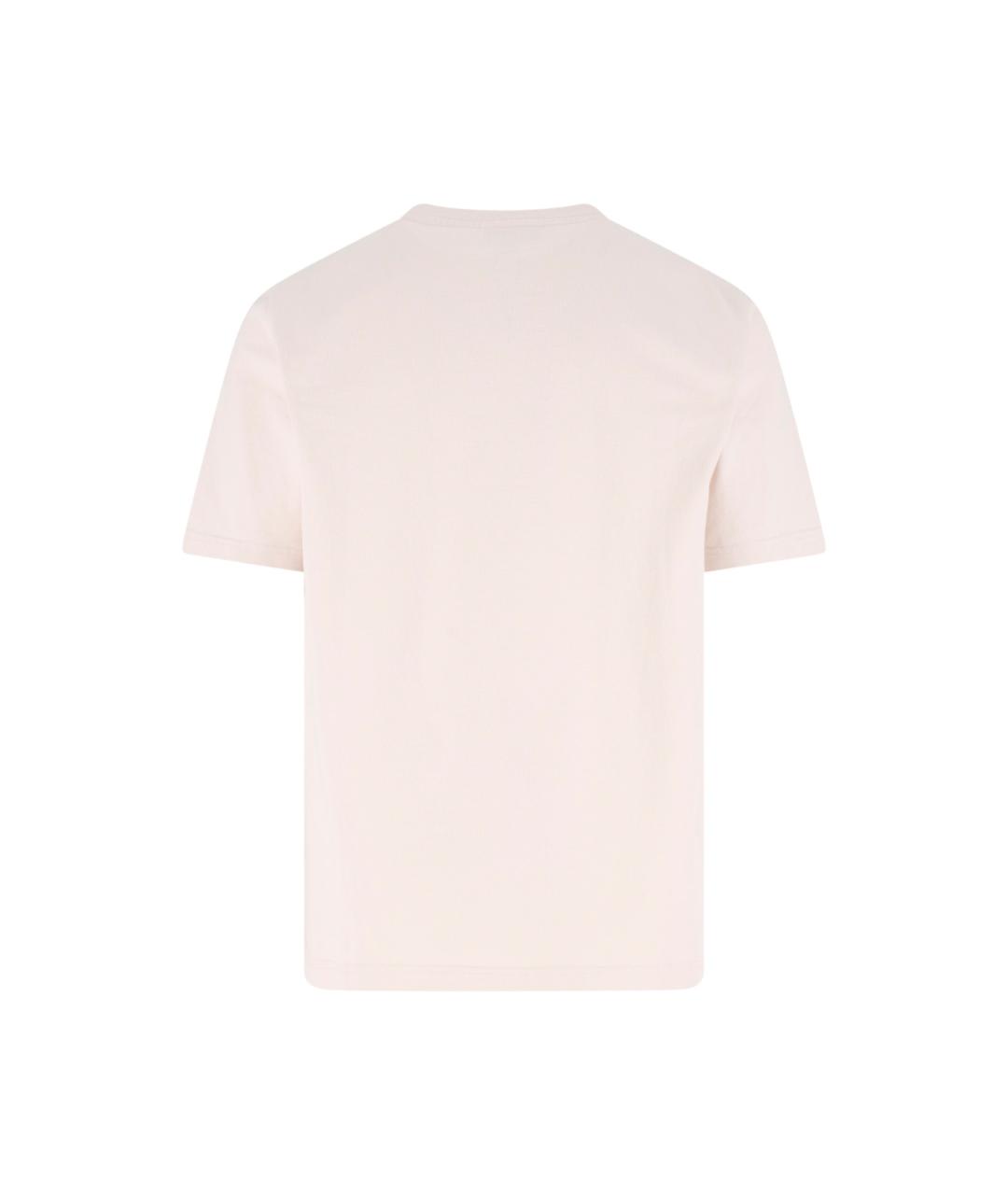 MAISON KITSUNE Бежевая хлопковая футболка, фото 2