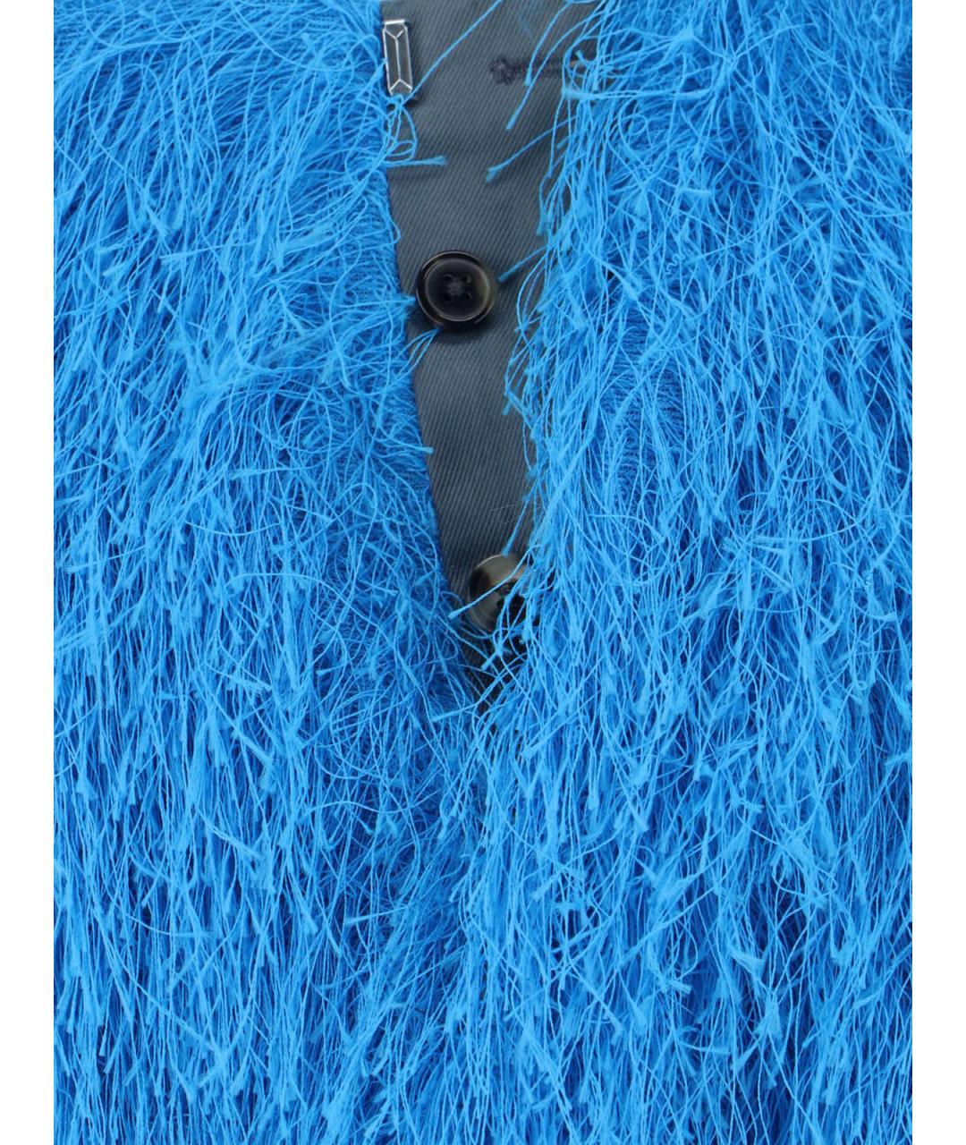 DRIES VAN NOTEN Синяя полиэстеровая юбка миди, фото 4