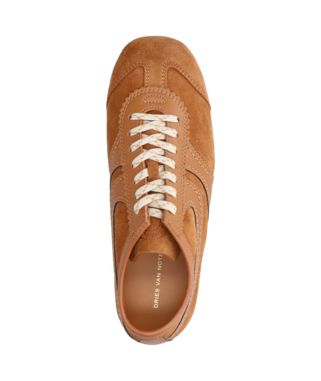 DRIES VAN NOTEN Коричневые замшевые кроссовки, фото 5