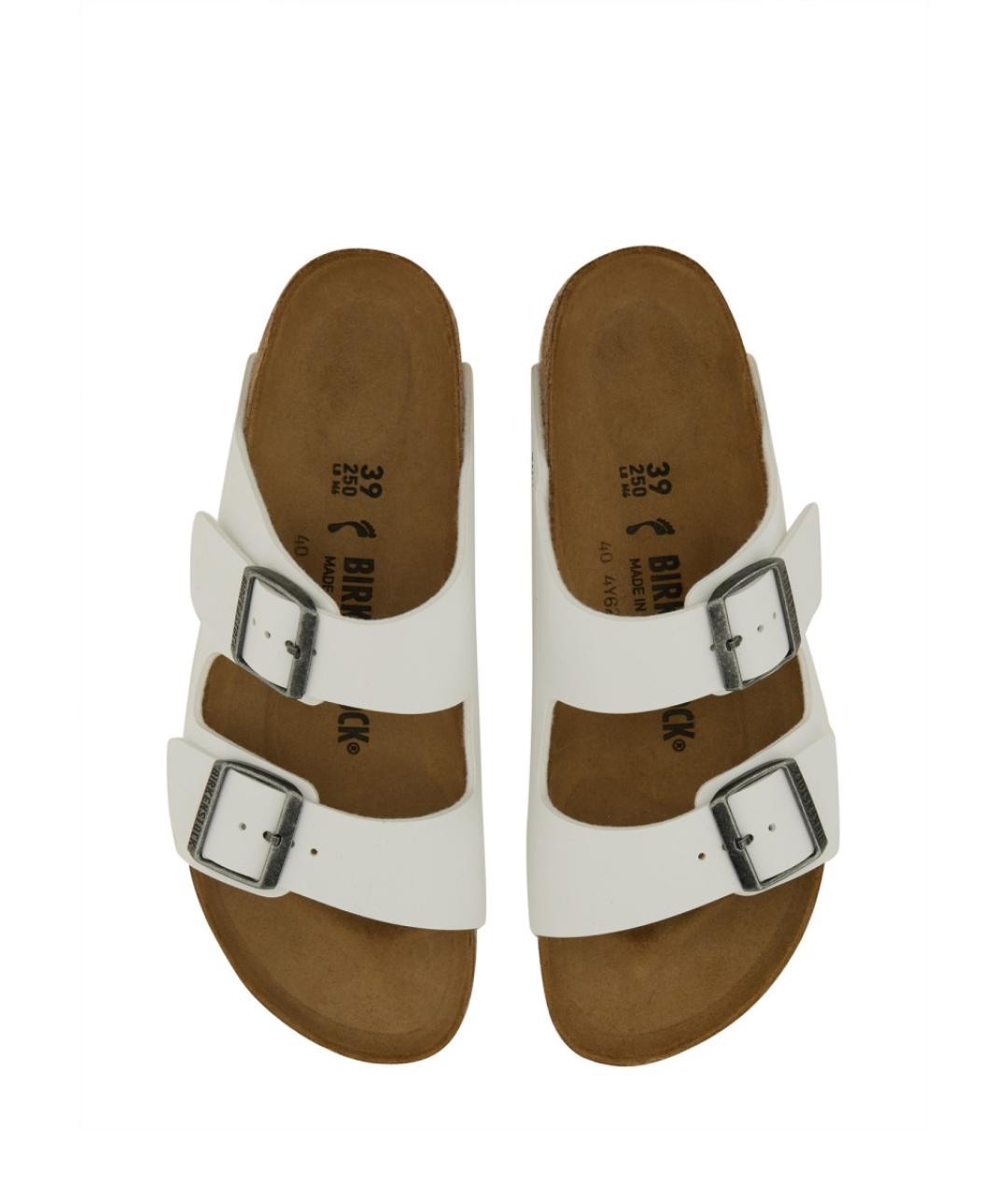 BIRKENSTOCK Белые кожаные сандалии, фото 5