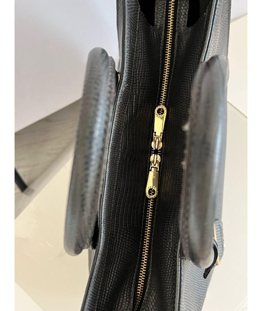 DKNY Черная кожаная сумка с короткими ручками, фото 7