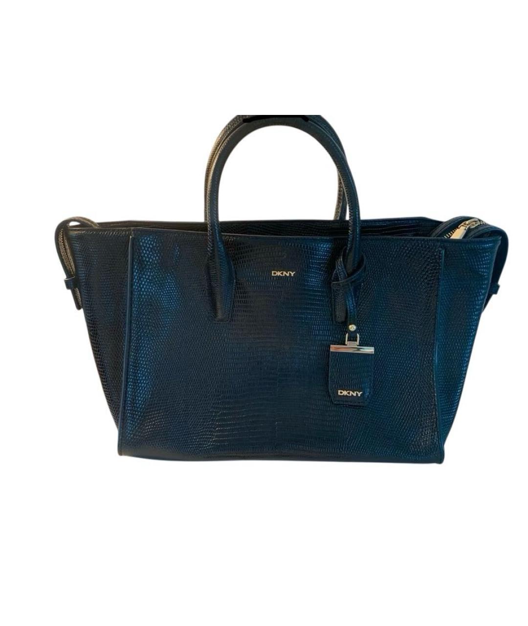 DKNY Черная кожаная сумка с короткими ручками, фото 8