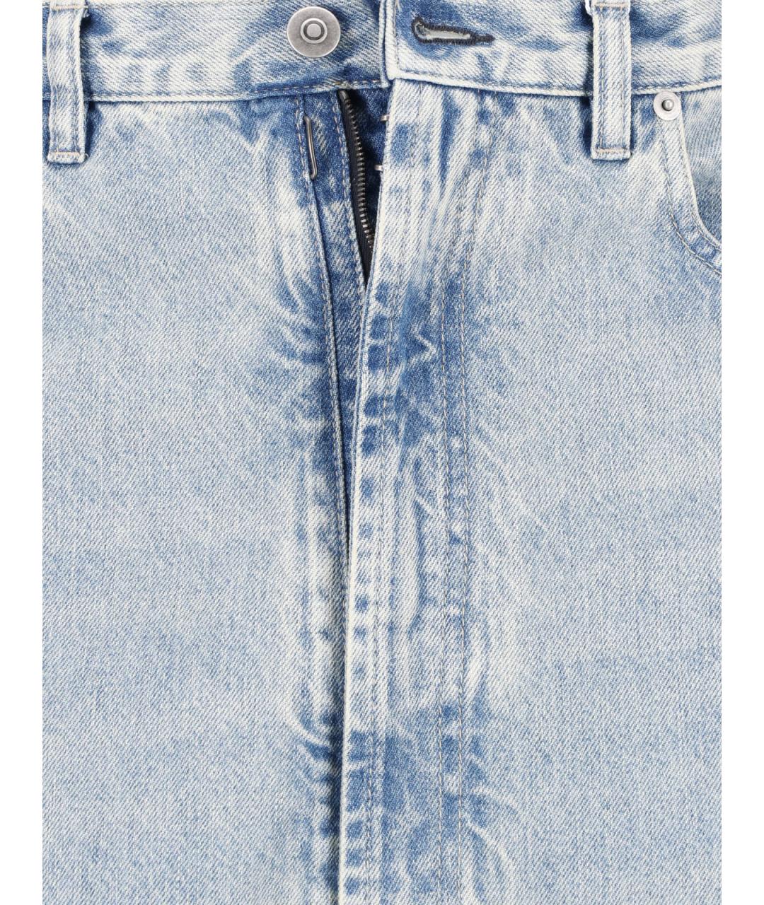 MAISON MARGIELA Синие хлопковые прямые джинсы, фото 5