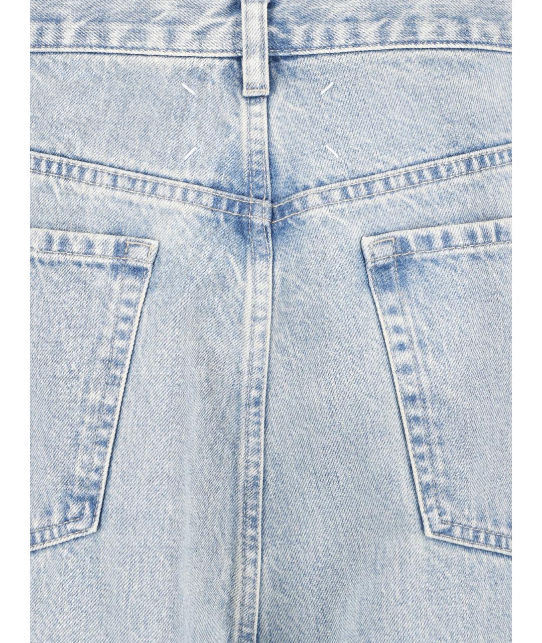 MAISON MARGIELA Синие хлопковые прямые джинсы, фото 4