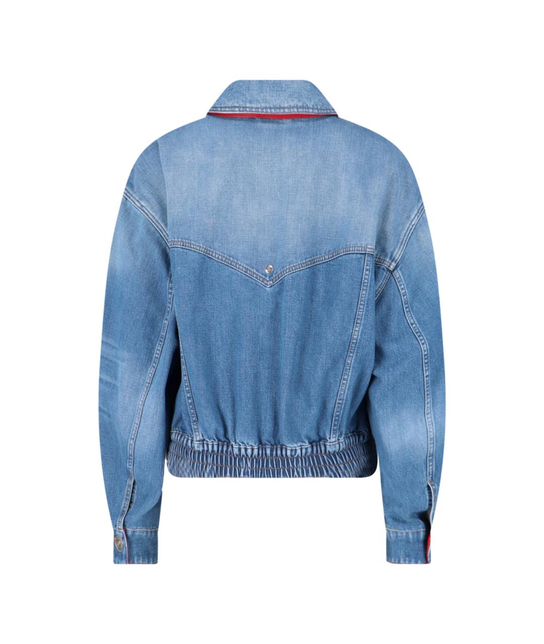 VERSACE Голубая хлопковая куртка, фото 2