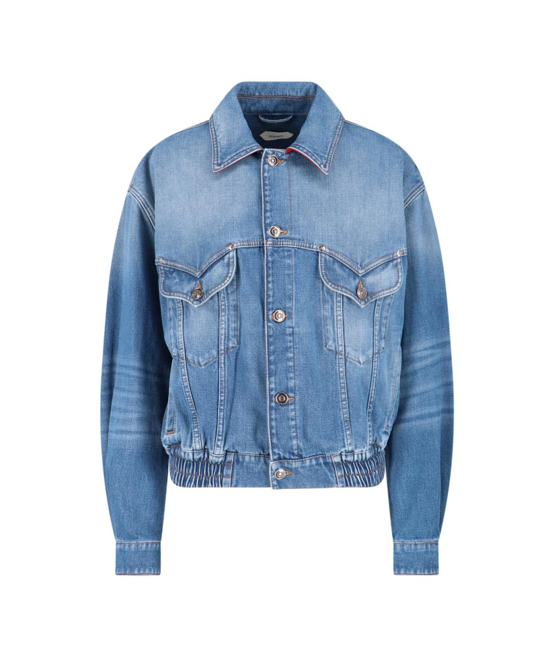 VERSACE Голубая хлопковая куртка, фото 1