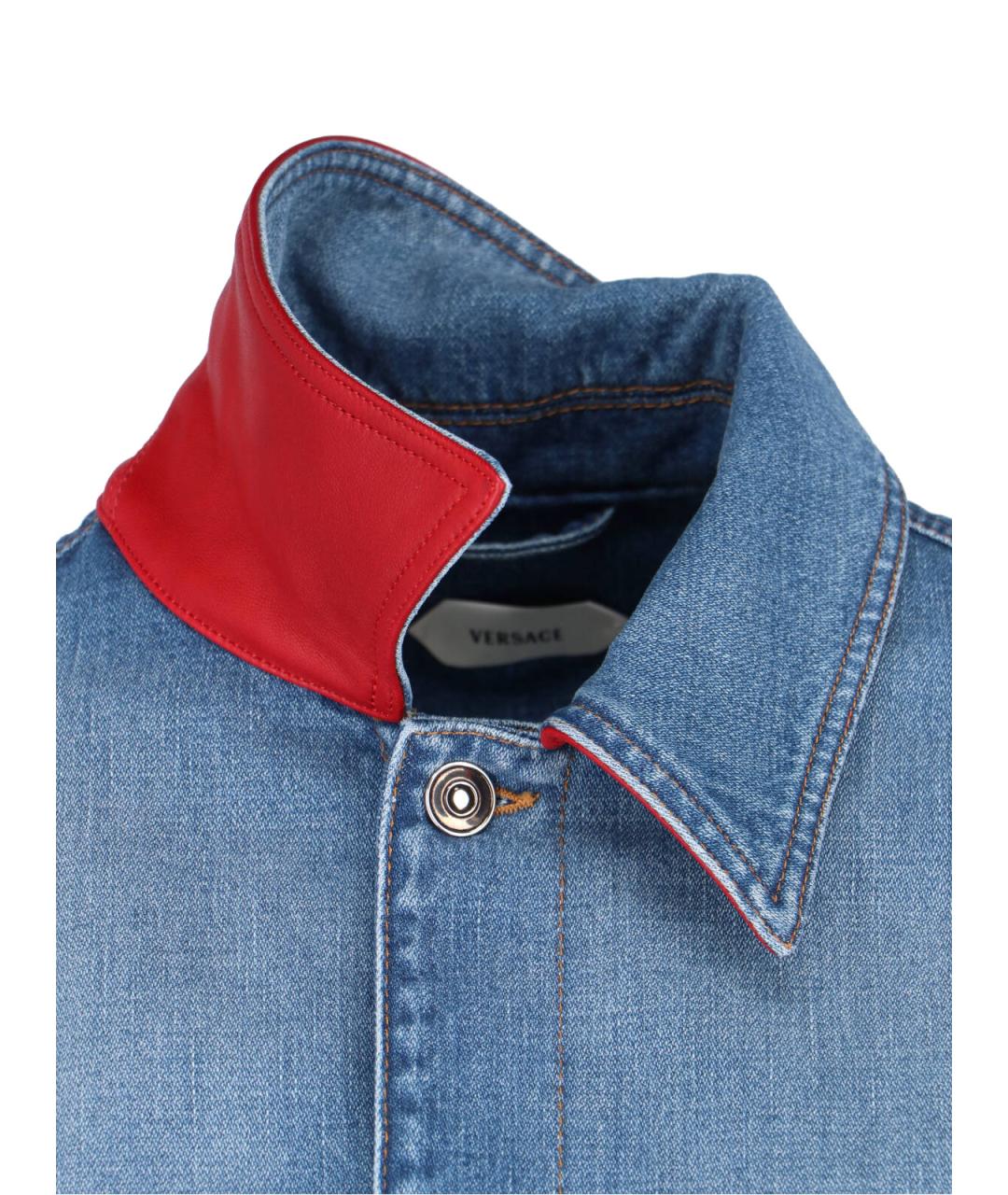 VERSACE Голубая хлопковая куртка, фото 4