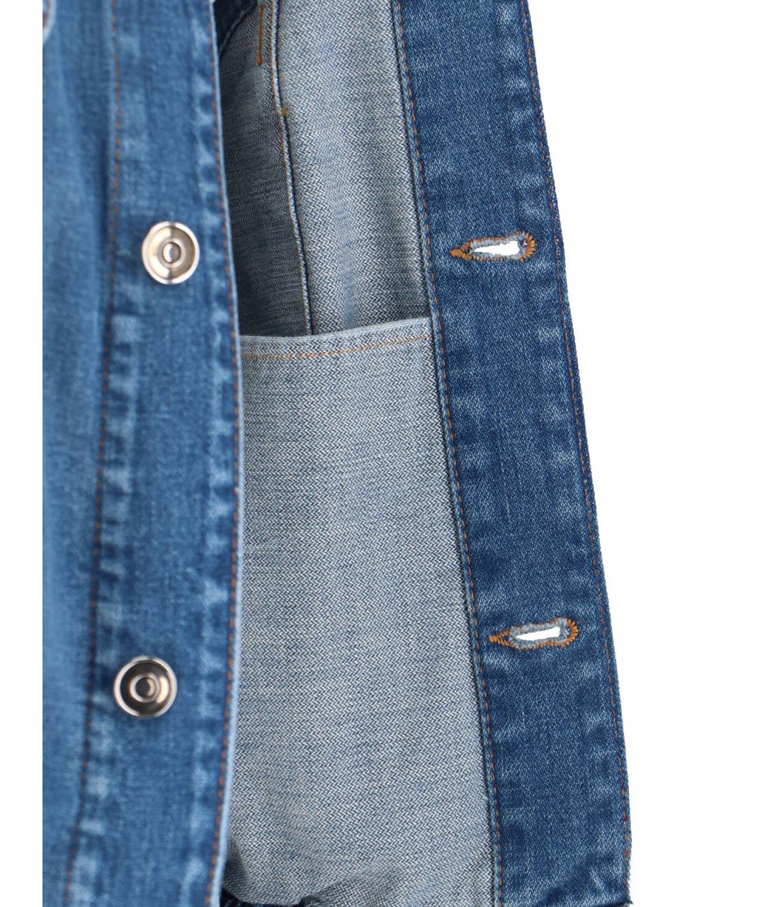 VERSACE Голубая хлопковая куртка, фото 5