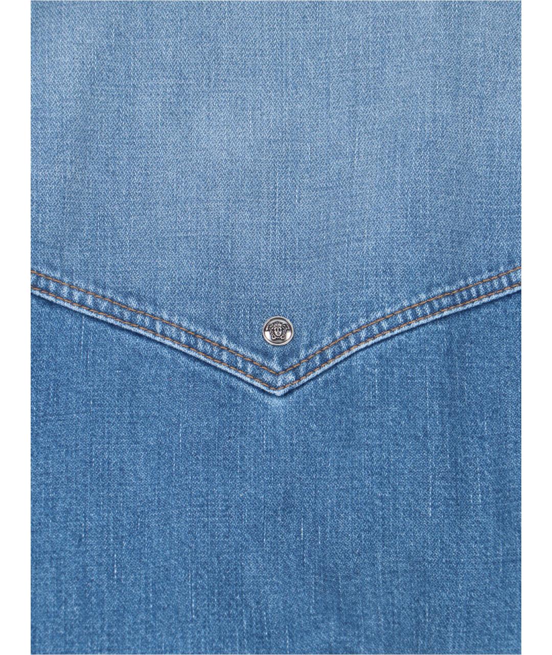 VERSACE Голубая хлопковая куртка, фото 3