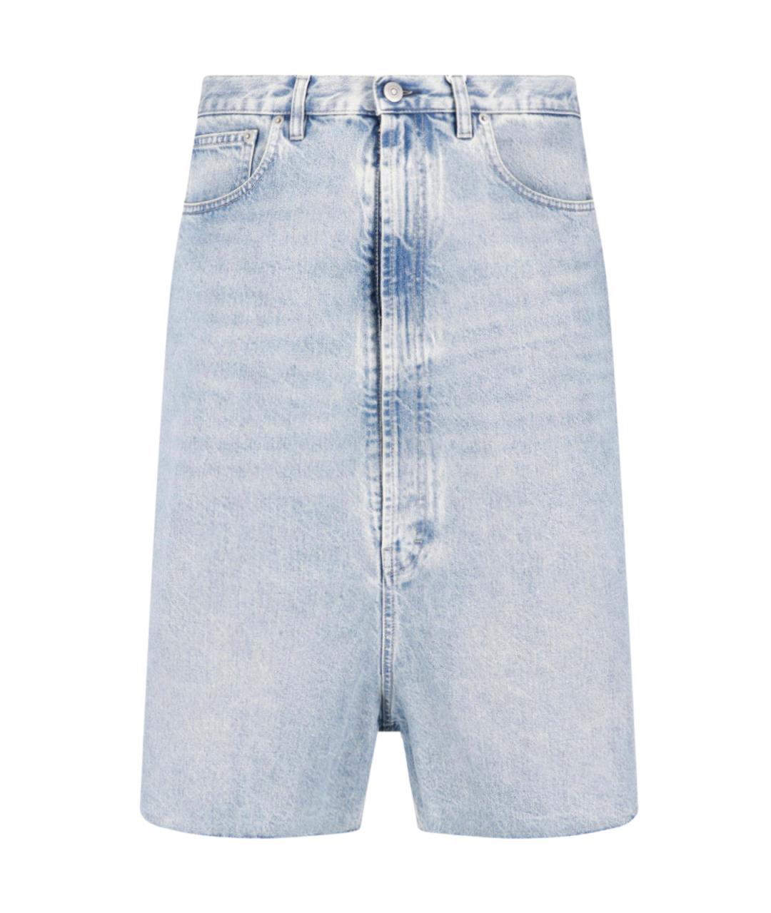 MAISON MARGIELA Голубые хлопковые шорты, фото 1