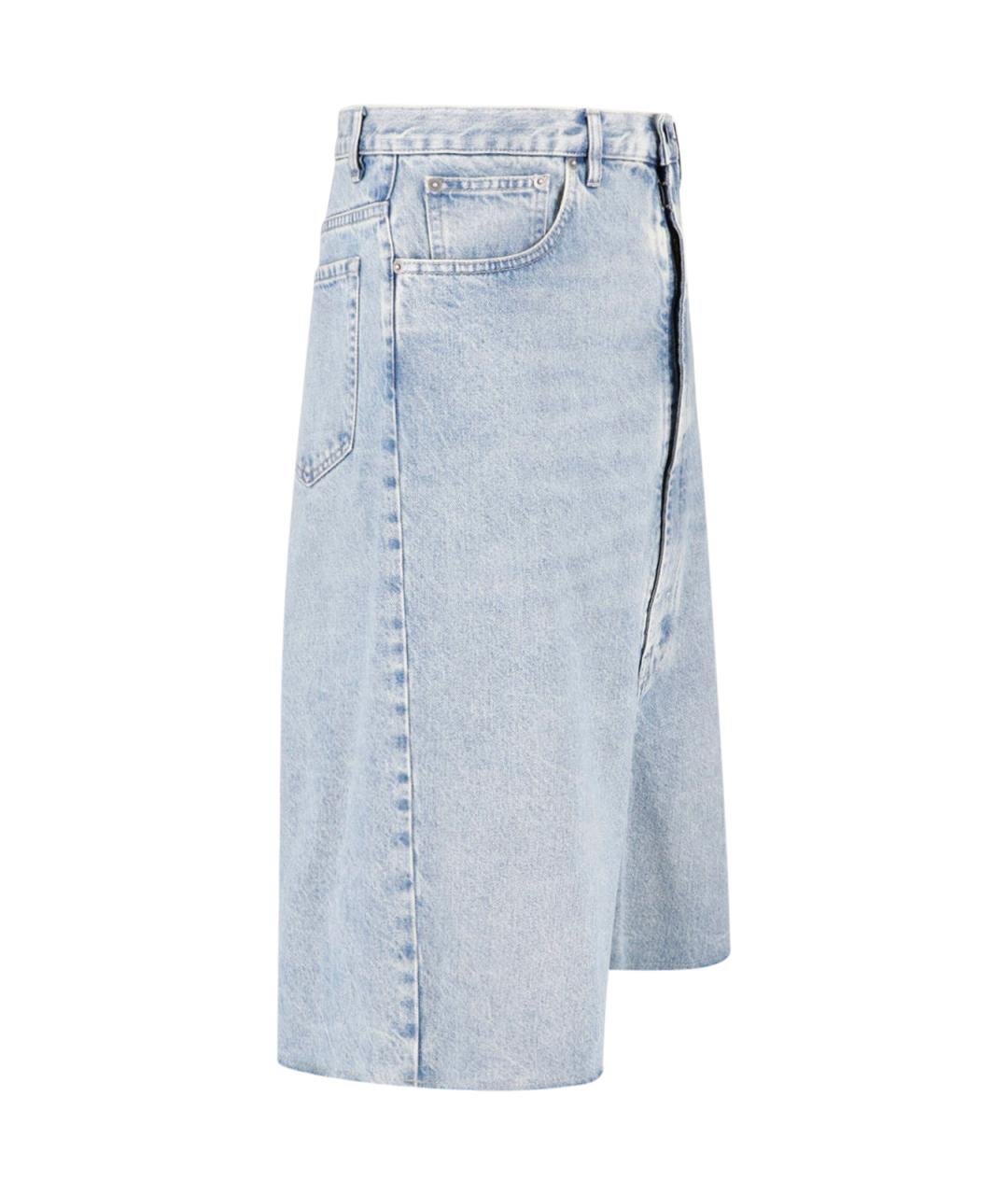 MAISON MARGIELA Голубые хлопковые шорты, фото 3