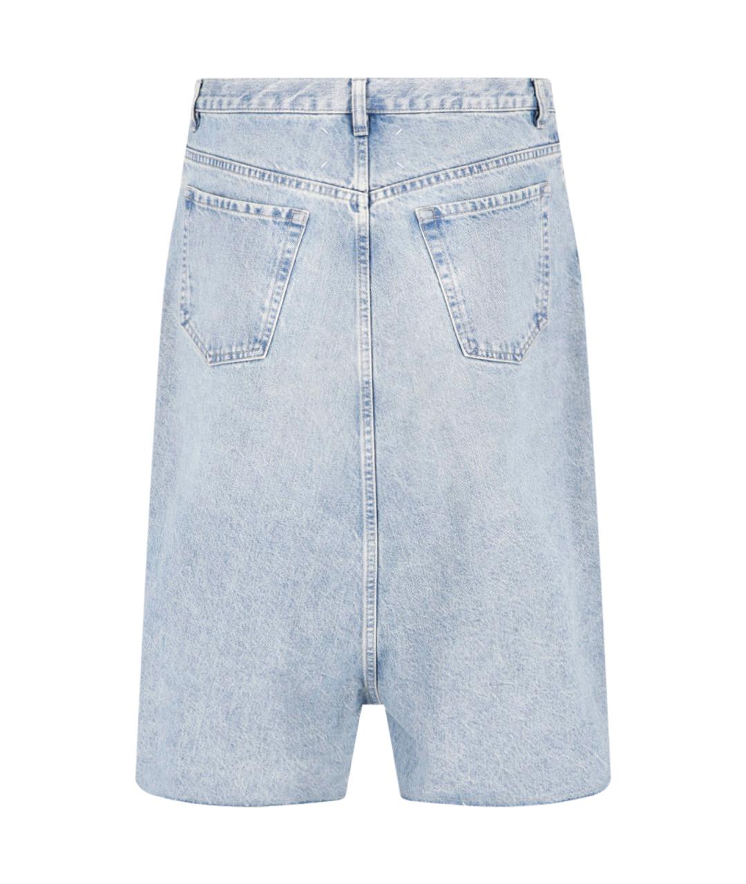 MAISON MARGIELA Голубые хлопковые шорты, фото 2