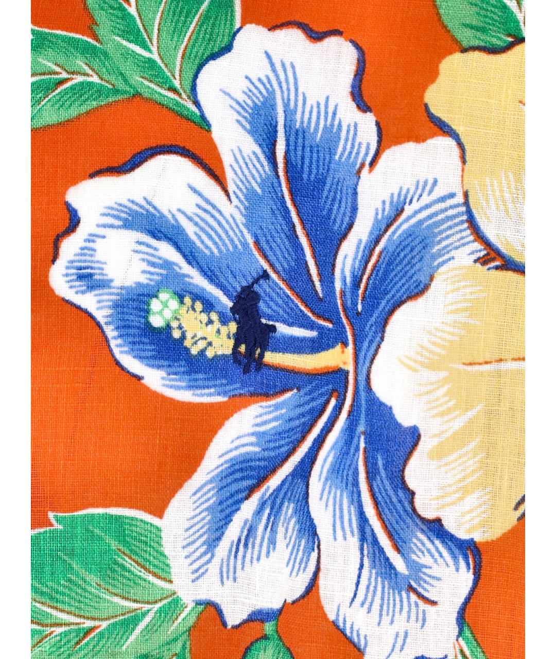 POLO RALPH LAUREN Оранжевая льняная кэжуал рубашка, фото 3