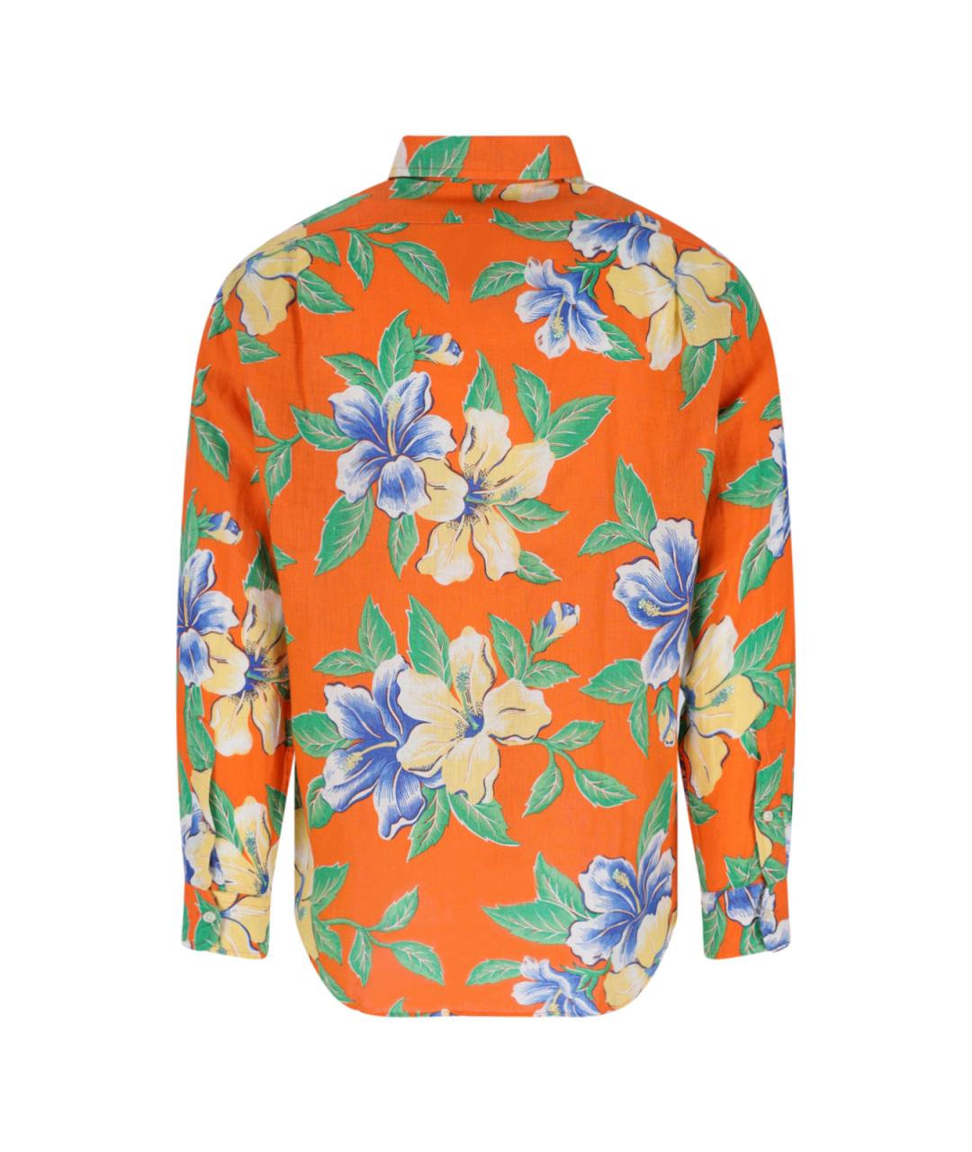 POLO RALPH LAUREN Оранжевая льняная кэжуал рубашка, фото 2