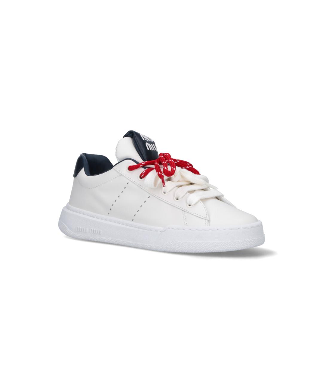 MIU MIU Белые кожаные кеды, фото 2