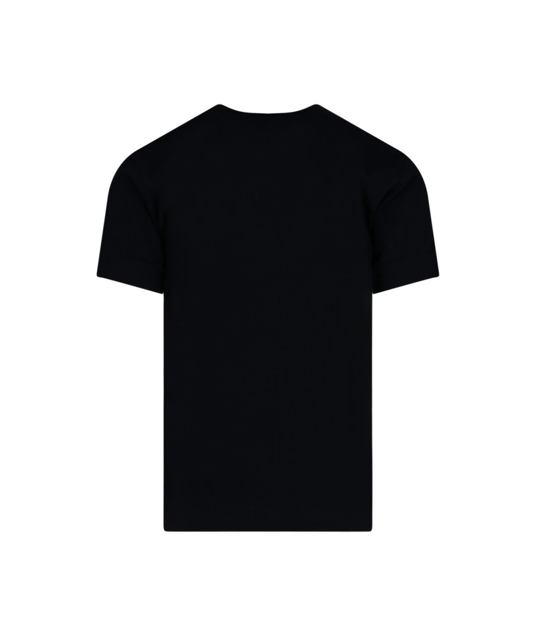 COMME DES GARÇONS PLAY Черная хлопковая футболка, фото 2
