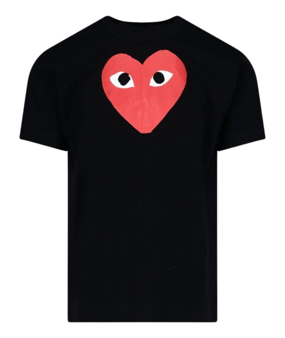 COMME DES GARÇONS PLAY Черная хлопковая футболка, фото 1