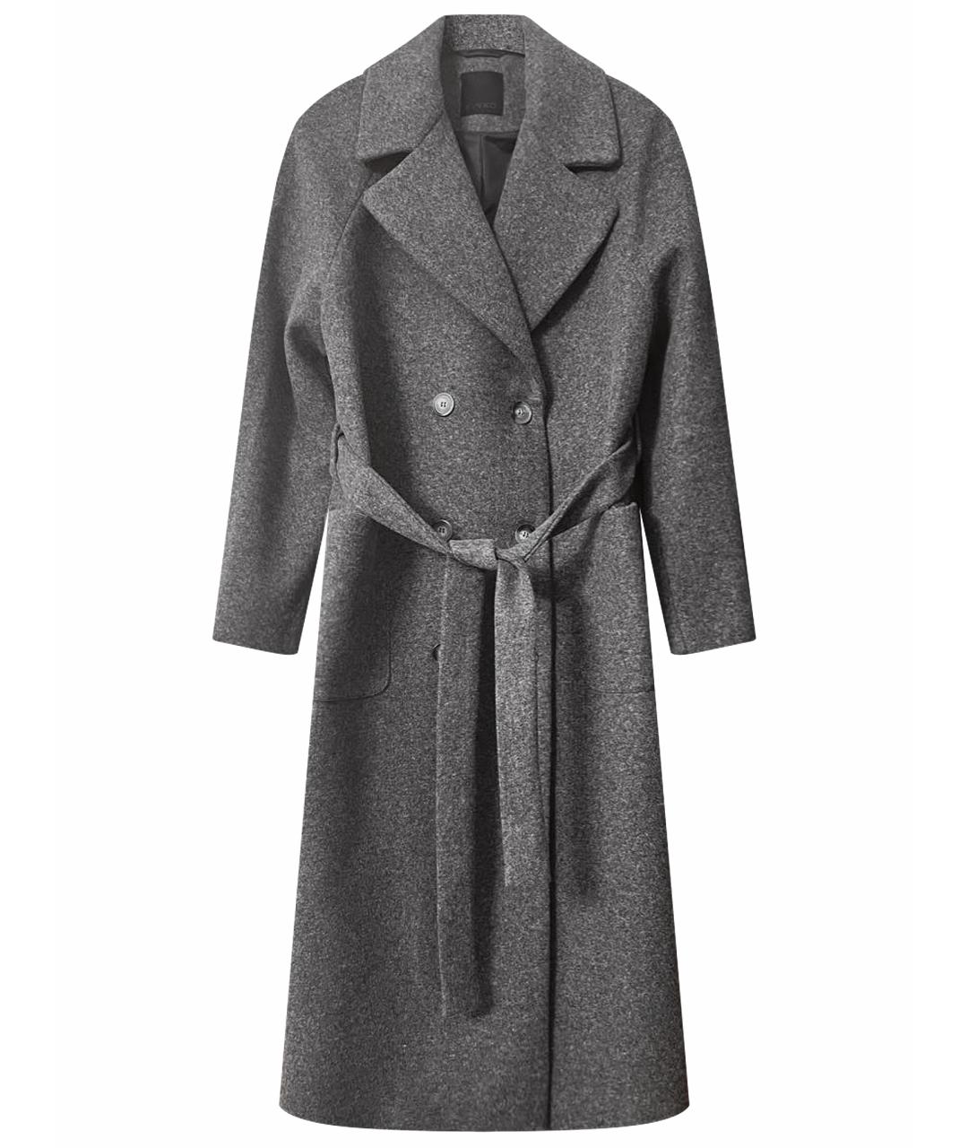 PINKO Серое шерстяное пальто, фото 1