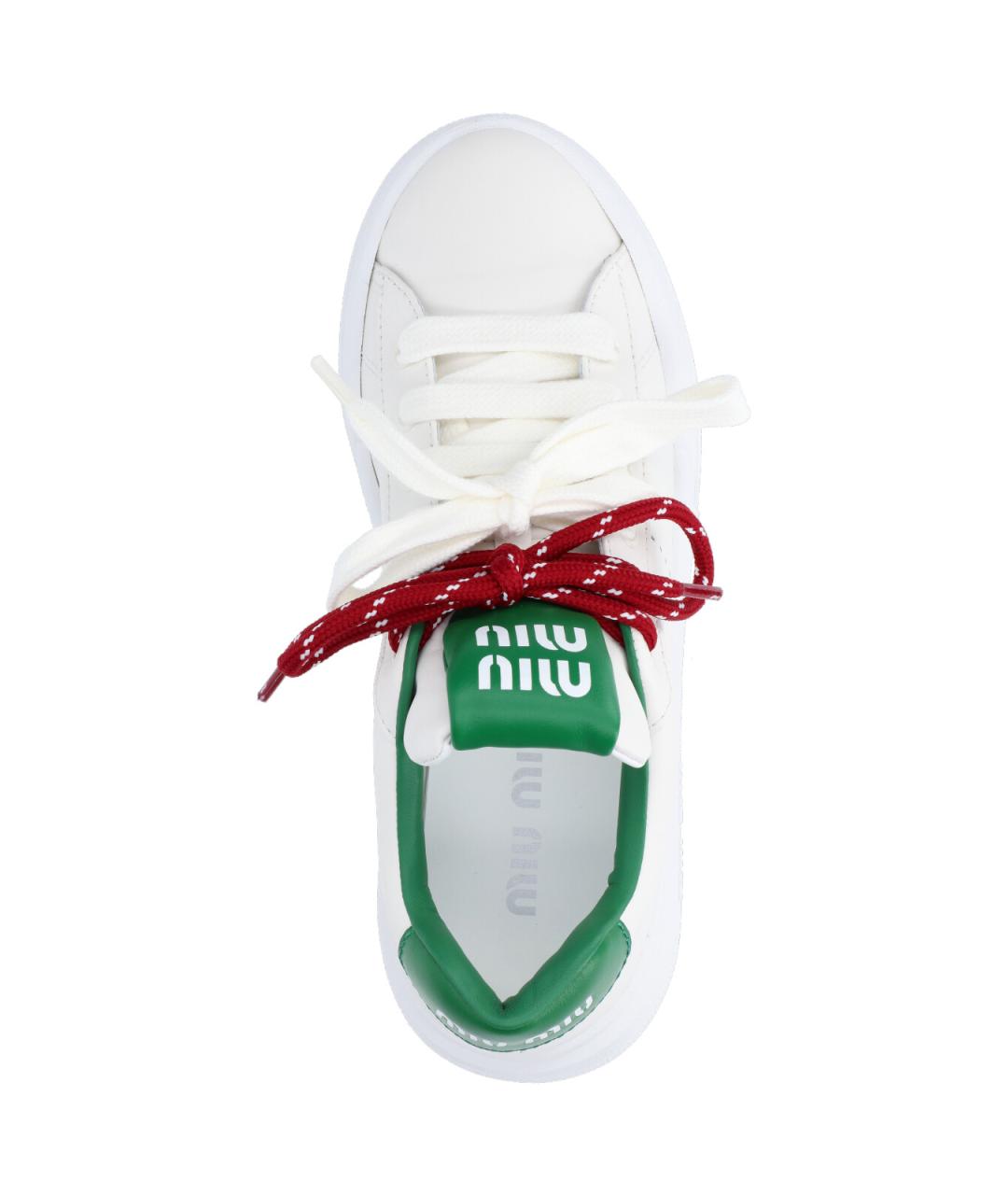 MIU MIU Белые кожаные кеды, фото 5