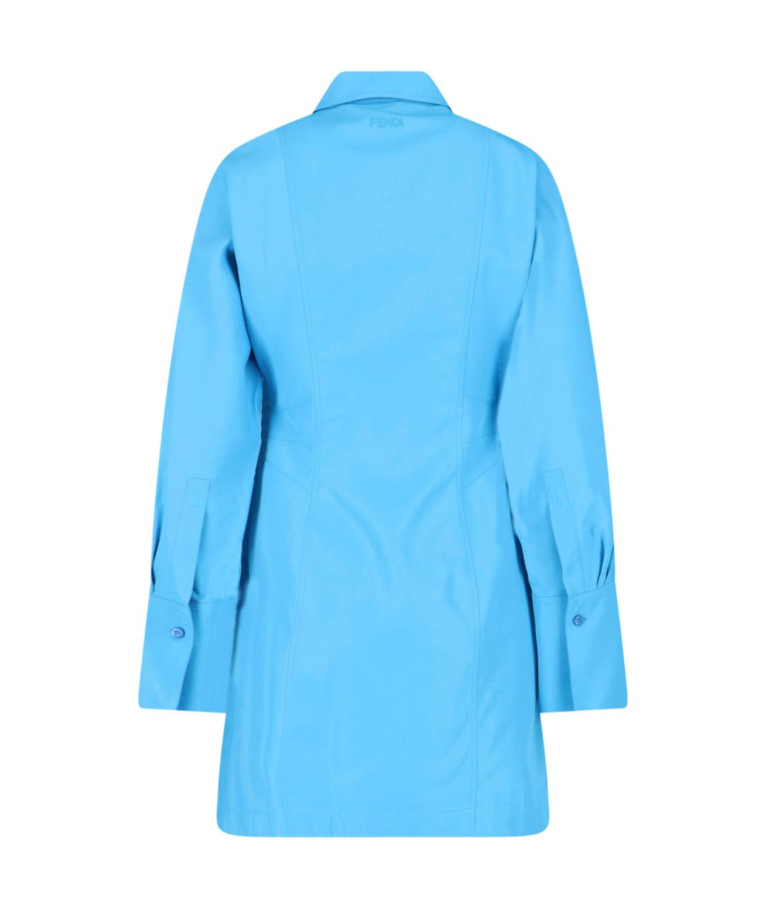 FENDI Голубое вискозное повседневное платье, фото 2